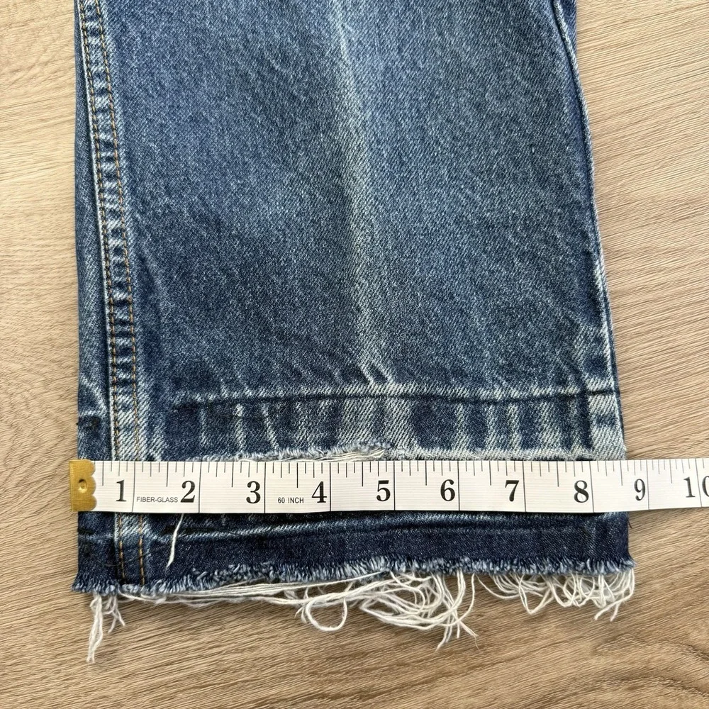 Vintage Y2K Levis 505 Distressed Cutoff Raw Hem Jeans Tag 34x30 Fits 32x26 Blue